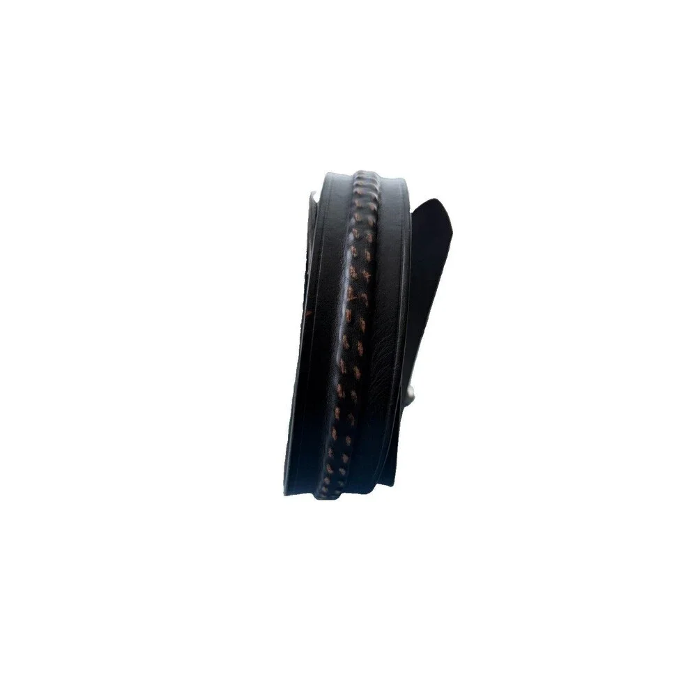 Levi's Men's Size Large 38-40 Black Distressed Leather Roller Buckle Belt